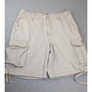 Aeropostale Mens Shorts 34 Tan Cargo Baggy Parachute Y2K Utility Skater